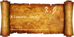 Klemens Jenő névjegykártya