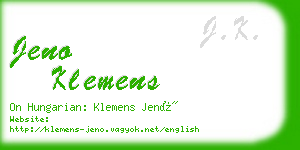 jeno klemens business card